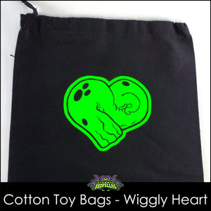 Cotton Toy Bags - Wiggly Heart